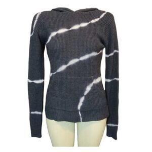 Belle Navy & White Tie Dye Knit Hoodie‎ Sz Small